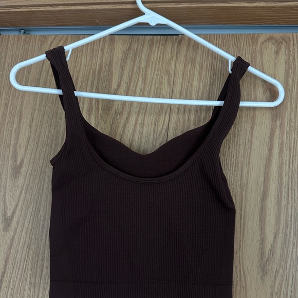 Brown Ribbed Crop Top - Picture 2 of 2
